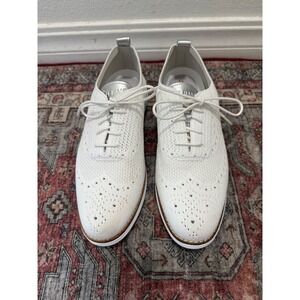 Cole Haan Zerogrand White Silver Wingtip Oxford Shoes W11514 Womens 10